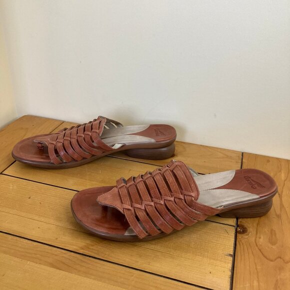 Dansko Topanga Fisherman Sandals Brown Leather Thong Slides EU 41 US 10.5 - Picture 4 of 7